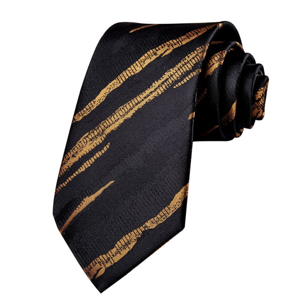 Circinae Men’s Black & Gold Camouflage Silk Tie – Bold & Stylish Design