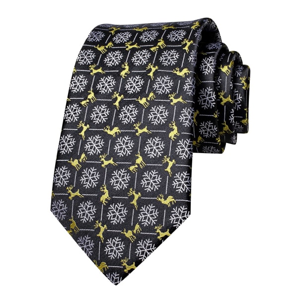 Circinae Men’s Black & Yellow Gold Winter Silk Tie – Luxurious & Warm Design